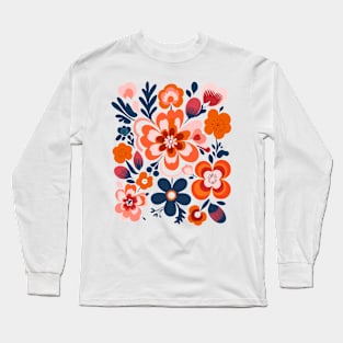 Petal Palette Shirt - Colorful Abstract Flower - Women's Casual Tee Long Sleeve T-Shirt